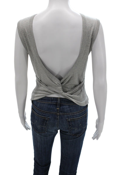 T Alexander Wang Womens Cropped Basic Gray Cotton Sleeveless Tank Size S