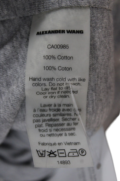 T Alexander Wang Womens Cropped Basic Gray Cotton Sleeveless Tank Size S