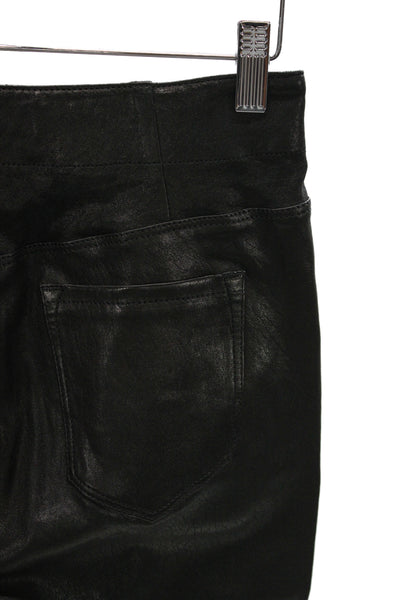 J Brand Women Black Lamb Leather Biker Jegging Pants Size 26