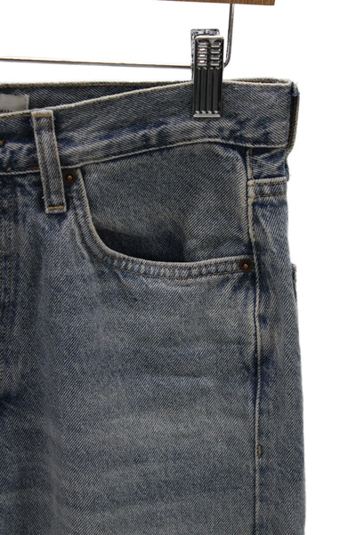 Zara Unisex Cropped Straight High Rise Blue Jeans 27in Inseam Size 2