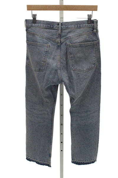 Zara Unisex Cropped Straight High Rise Blue Jeans 27in Inseam Size 2