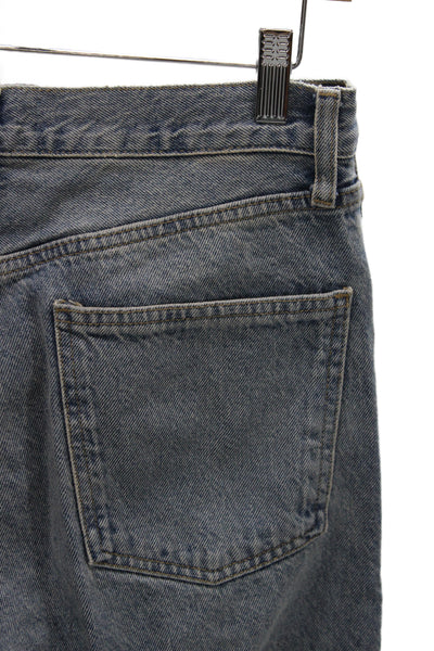 Zara Unisex Cropped Straight High Rise Blue Jeans 27in Inseam Size 2