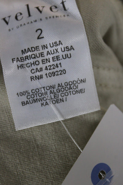 Velvet by Graham & Spencer Unisex Cargo Cropped Beige Cotton Pants Size 2