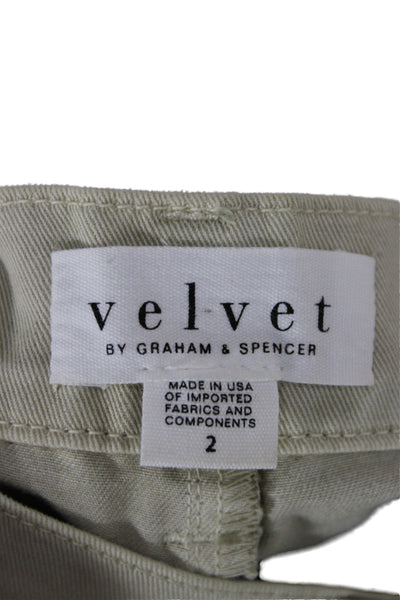 Velvet by Graham & Spencer Unisex Cargo Cropped Beige Cotton Pants Size 2