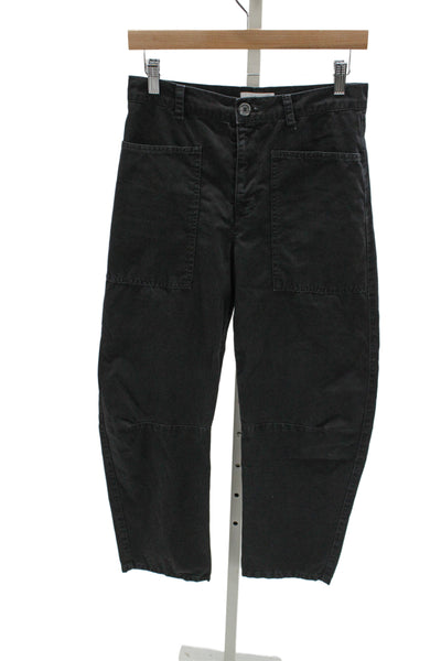 Velvet by Graham & Spencer Unisex Cropped Cargo Pants Black Cotton Size 2