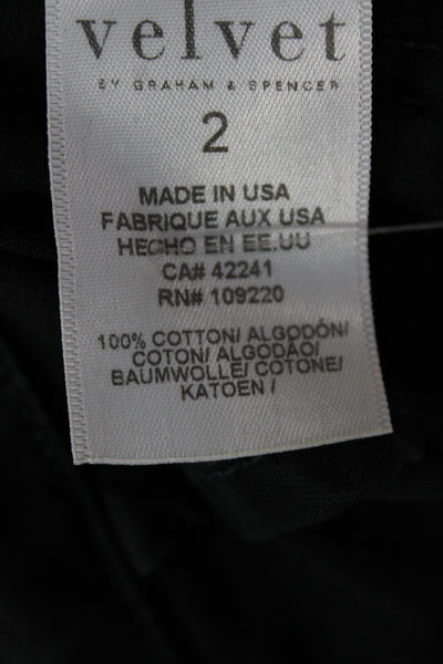 Velvet by Graham & Spencer Unisex Cropped Cargo Pants Black Cotton Size 2