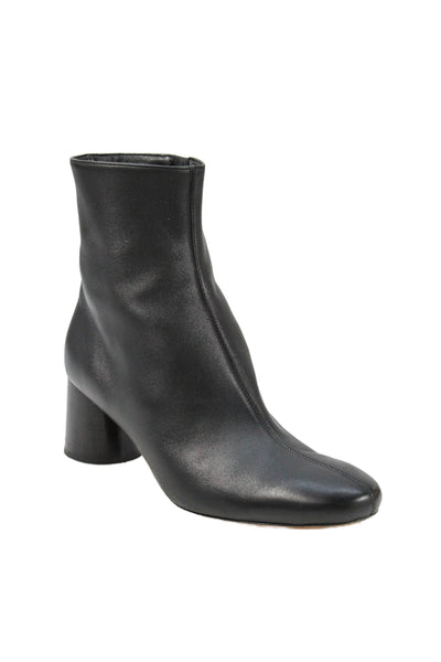 Vince Womens Leather Block Heel Zip Up Ankle Boots Black Size 11 Medium