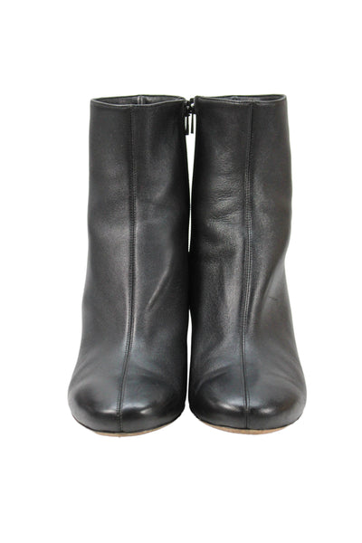 Vince Womens Leather Block Heel Zip Up Ankle Boots Black Size 11 Medium