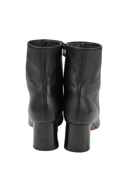 Vince Womens Leather Block Heel Zip Up Ankle Boots Black Size 11 Medium