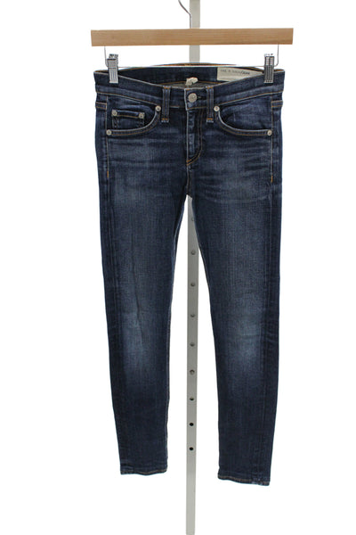 Rag & Bone Jean Womens Skinny Dark Blue Jeans Mid-Rise 26 Inseam Size 25