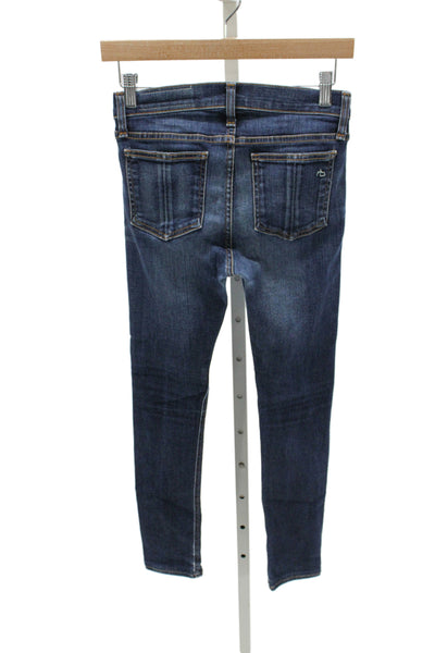 Rag & Bone Jean Womens Skinny Dark Blue Jeans Mid-Rise 26 Inseam Size 25