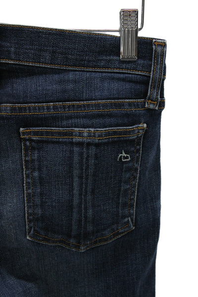 Rag & Bone Jean Womens Skinny Dark Blue Jeans Mid-Rise 26 Inseam Size 25