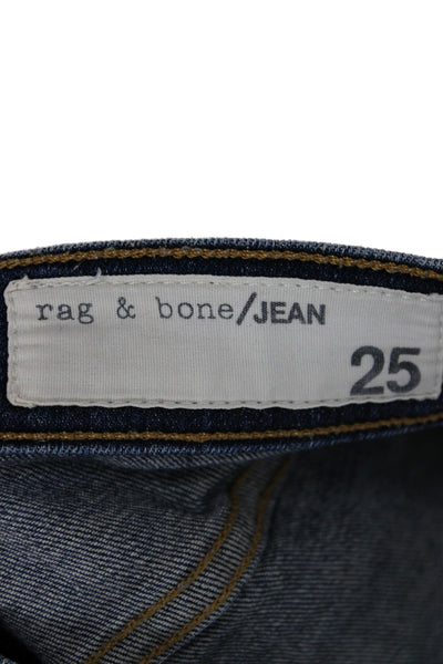 Rag & Bone Jean Womens Skinny Dark Blue Jeans Mid-Rise 26 Inseam Size 25