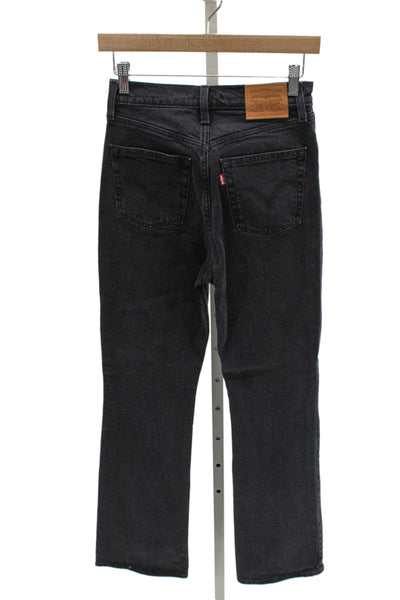 Levis Women Straight Black High Waist Jeans 32in Inseam Size 25