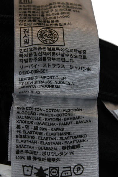 Levis Women Straight Black High Waist Jeans 32in Inseam Size 25