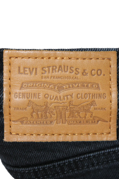 Levis Women Straight Black High Waist Jeans 32in Inseam Size 25