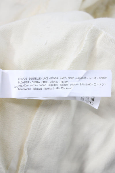 Zara Woman Women Beige Floral Cotton Mock Neck Drawstring Jacket Size S