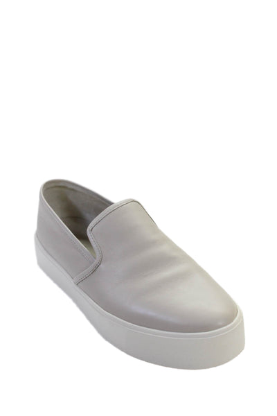 Vince Womens Leather Platform Heels Slip On Shoes Bone Size 7.5M