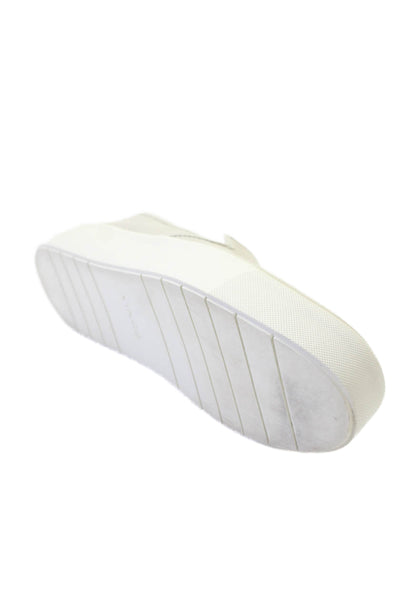 Vince Womens Leather Platform Heels Slip On Shoes Bone Size 7.5M