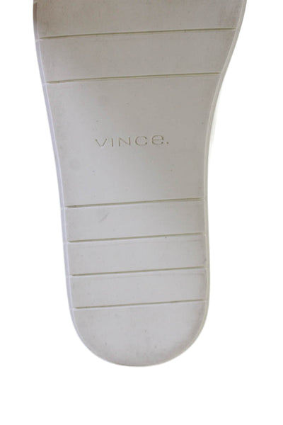 Vince Womens Leather Platform Heels Slip On Shoes Bone Size 7.5M