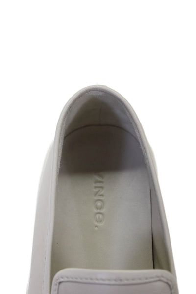 Vince Womens Leather Platform Heels Slip On Shoes Bone Size 7.5M
