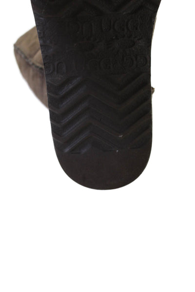 Ugg Womens Suede Shearling Lined Midi Calf Boots Shoes Dark Brown Size 7