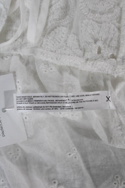 Maeve Anthropologie Women White Cotton Floral Kaftan Size One Size