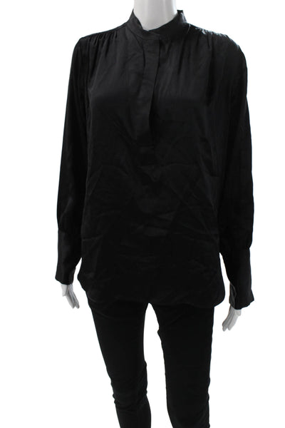 Nili Lotan Women Long Sleeve High Neck Solid Top Classic Fall Size M