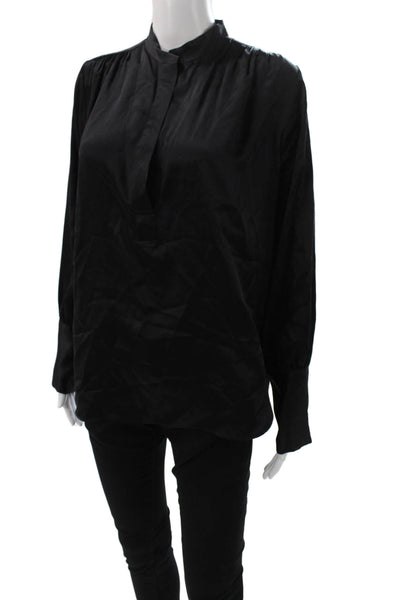 Nili Lotan Women Long Sleeve High Neck Solid Top Classic Fall Size M