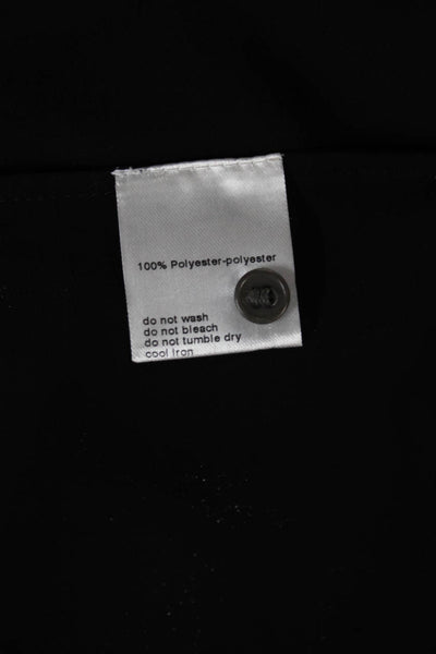 Akris Punto Womens Collared Button Viscose Blouse Dark Gray Long Sleeve Size 8