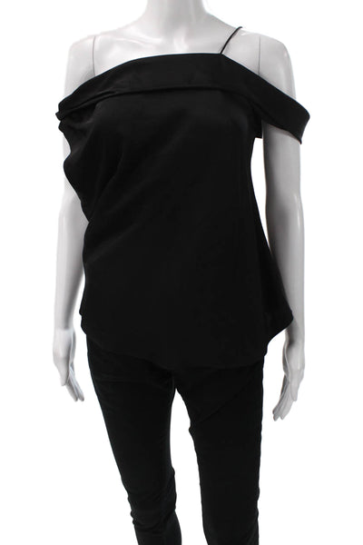 Jonathan Simkhai Womens Black Sleeveless Designer Blouse Size M