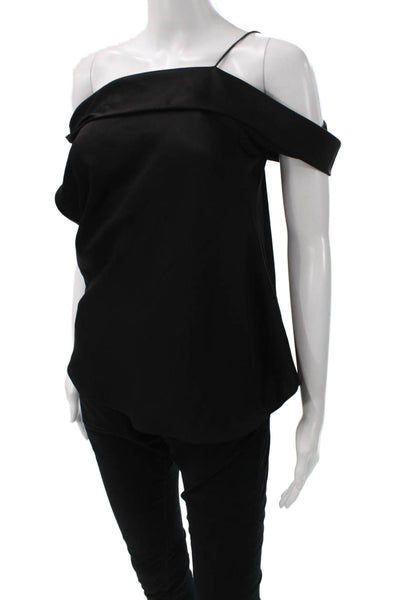 Jonathan Simkhai Womens Black Sleeveless Designer Blouse Size M