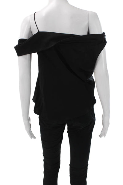 Jonathan Simkhai Womens Black Sleeveless Designer Blouse Size M