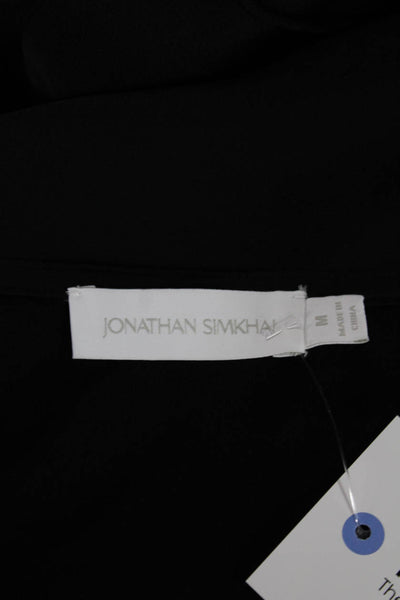 Jonathan Simkhai Womens Black Sleeveless Designer Blouse Size M