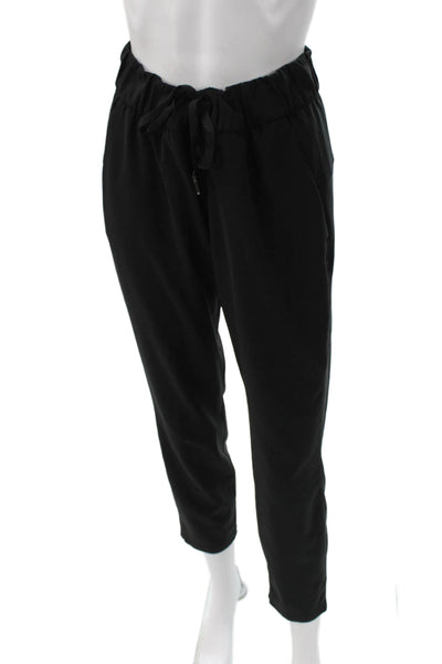 Lululemon Womens Cropped Jogger Pants Black Drawstring Size 6