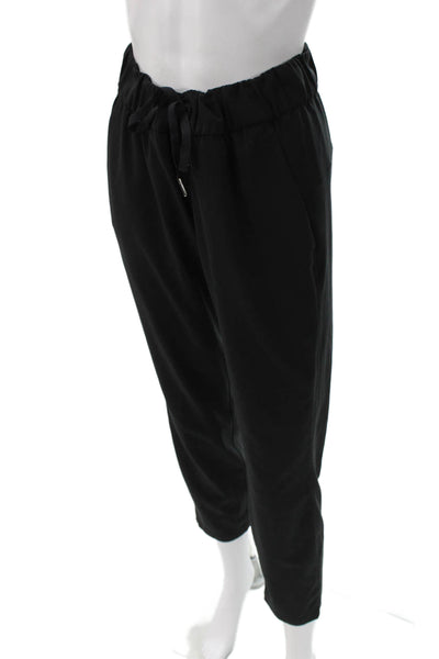 Lululemon Womens Cropped Jogger Pants Black Drawstring Size 6