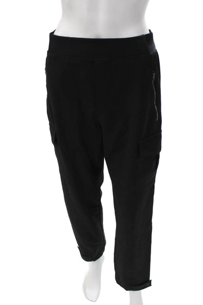 Athleta Unisex Cargo Jogger Pants Black 86% Polyester Spandex Size 6