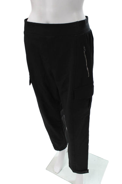 Athleta Unisex Cargo Jogger Pants Black 86% Polyester Spandex Size 6