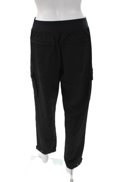 Athleta Unisex Cargo Jogger Pants Black 86% Polyester Spandex Size 6