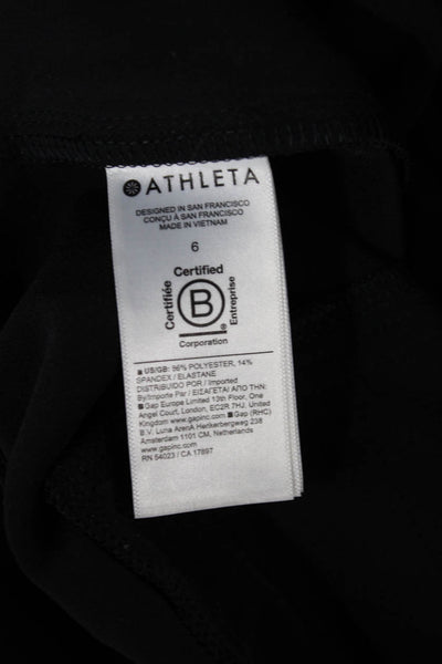 Athleta Unisex Cargo Jogger Pants Black 86% Polyester Spandex Size 6