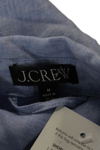 J Crew Womens Light Blue Shirt Dress Short Sleeve Collared Above Knee Size M