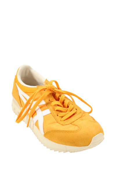 Onitsuka Tiger Womens Suede Trim Low Top Sneakers Shoes Yellow Size 5