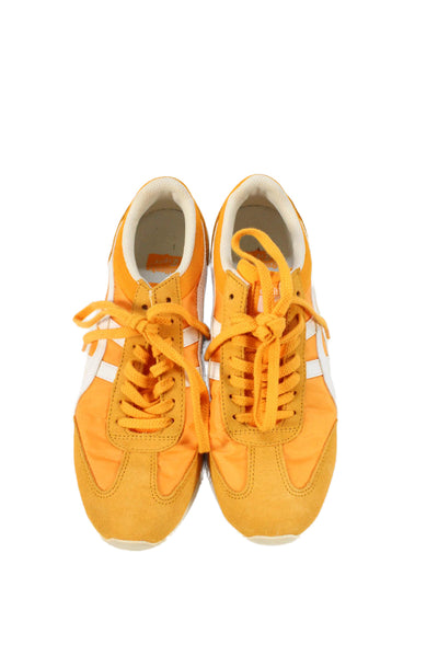 Onitsuka Tiger Womens Suede Trim Low Top Sneakers Shoes Yellow Size 5