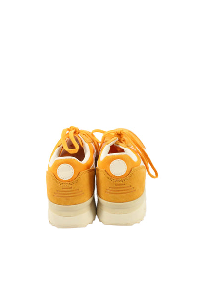 Onitsuka Tiger Womens Suede Trim Low Top Sneakers Shoes Yellow Size 5
