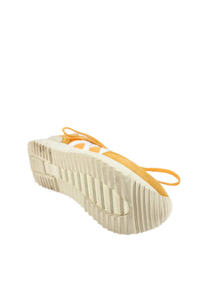 Onitsuka Tiger Womens Suede Trim Low Top Sneakers Shoes Yellow Size 5