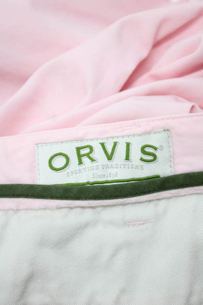 Orvis Mens Pink Cotton Chinos Button Fly Size 34