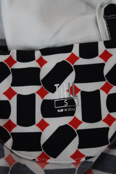Tail Womens Sleeveless Collared Geometric Polo Black Spring Tall Size S