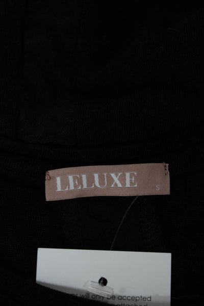 LELUXE Womens Basic Black Crew Neck Short Sleeve T-Shirt Cotton Blend Size S