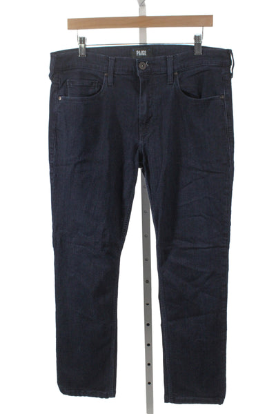 Paige Black Label Mens Straight Dark Blue Jeans Size 34
