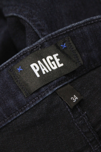 Paige Black Label Mens Straight Dark Blue Jeans Size 34
